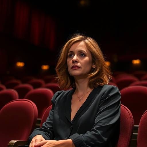 Isabelle Huppert assistant √† une pi√®ce de th√©√¢tre au Th√©√¢tre de la Ville √† Paris