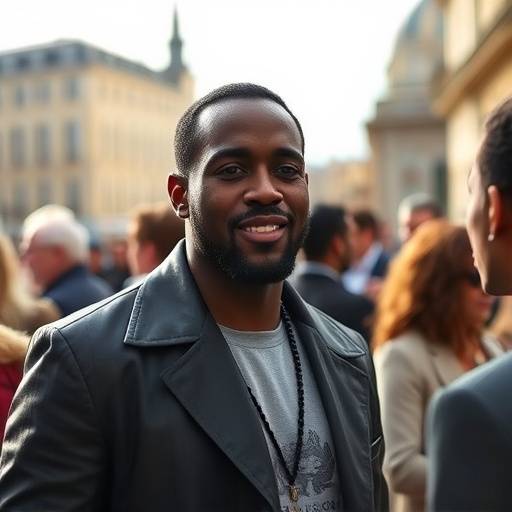 Omar Sy participant √† un √©v√©nement caritatif √† Montmartre